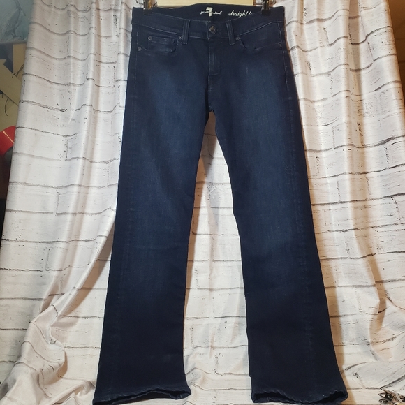 7 For All Mankind Denim - 7 for all mankind dark wash, straight leg jeans